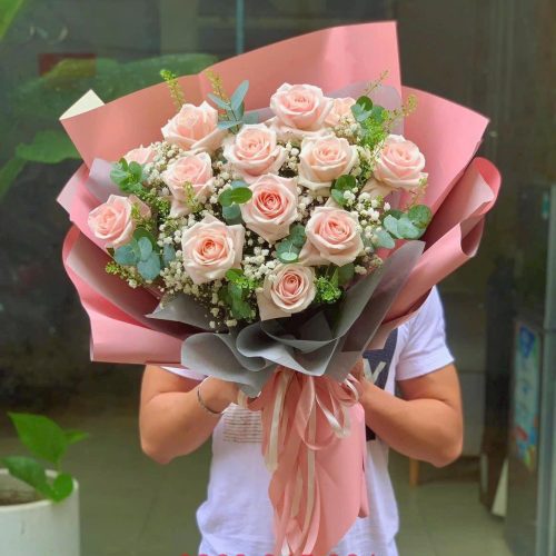 Hoa Bó Hồng Phấn Sang Trọng Đà Nẵng