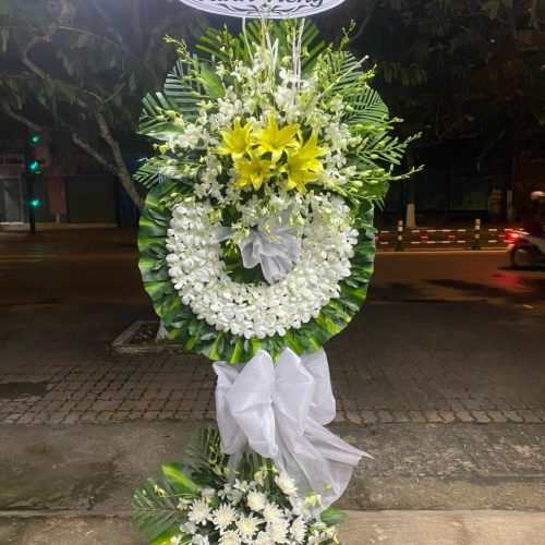 Vòng Hoa Chia Buồn Cúc Vàng Trắng Đà Nẵng