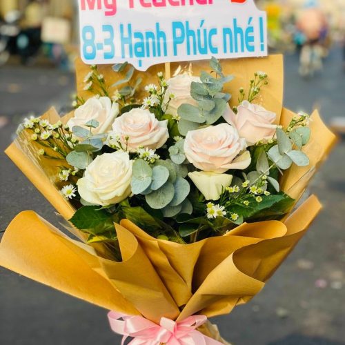 Hoa Bó Hồng Trắng Tặng Cô Giáo Đà Nẵng