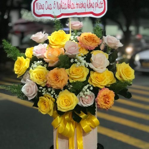 Hoa Giỏ Khai Trương Vàng Cam Đà Nẵng