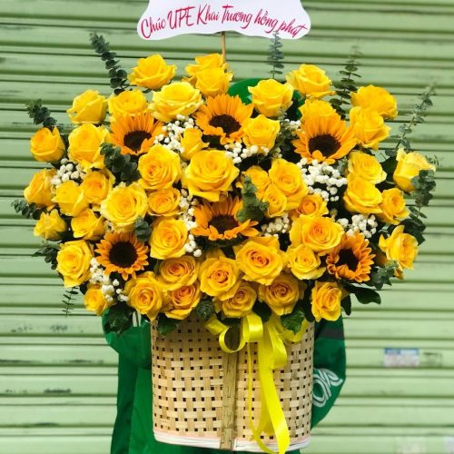 Hoa Giỏ Khai Trương Vàng Hướng Dương Đà Nẵng