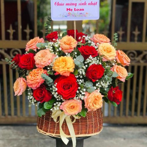 Hoa Giỏ Sinh Nhật Cam Đỏ Vàng Đà Nẵng