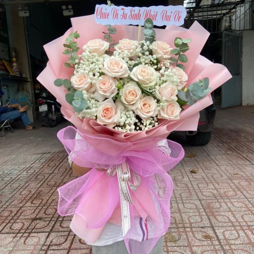 Hoa Bó Sinh Nhật Hồng Kem Đà Nẵng